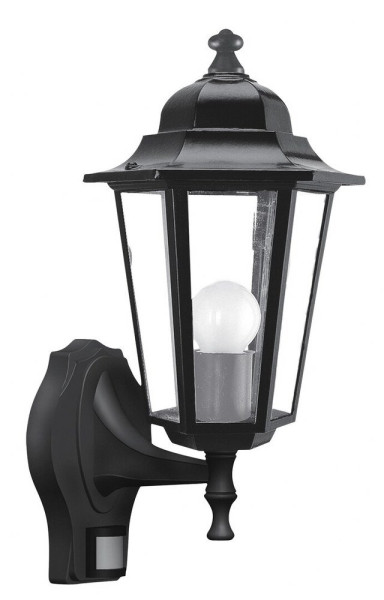 Kinkiet zewnętrzny z czujnikiem czarny Velence 1xE27x60W IP43 Rabalux 961288