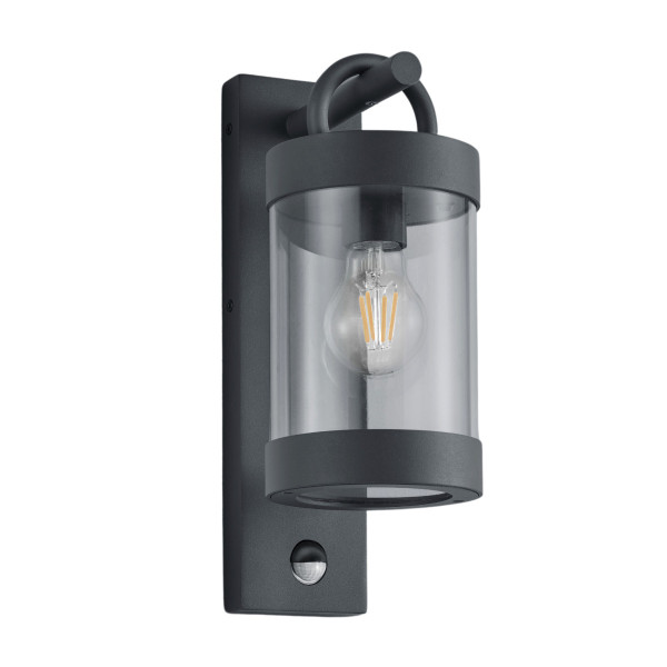 Kinkiet zewnętrzny z czujnikiem ruchu antracyt SAMBESI 1xE27x28W IP44 Trio 899018