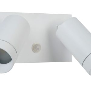 Kinkiet zewnętrzny z czujnikiem ruchu biały TAYLOR 2xGU10x50W IP44 Lucide 1016685 Kinkiet zewnętrzny z czujnikiem ruchu biały TAYLOR 2xGU10x50W IP44 Lucide 1016685