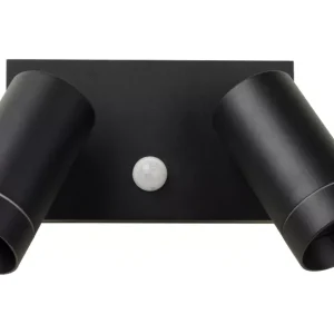 Kinkiet zewnętrzny z czujnikiem ruchu czarny TAYLOR 2xGU10x50W IP54 Lucide 894827 Kinkiet zewnętrzny z czujnikiem ruchu czarny TAYLOR 2xGU10x50W IP54 Lucide 894827