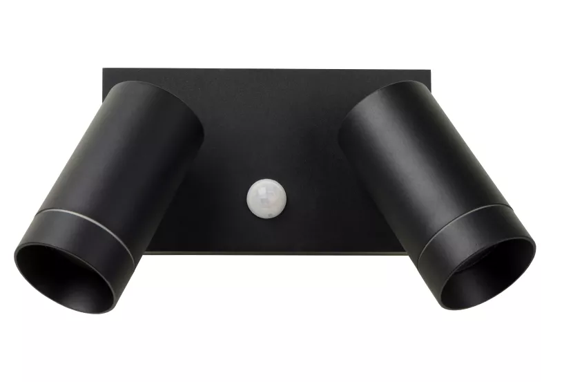 Kinkiet zewnętrzny z czujnikiem ruchu czarny TAYLOR 2xGU10x50W IP54 Lucide 894827