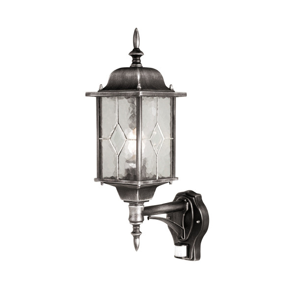 Kinkiet zewnętrzny z czujnikiem ruchu czarny Wexford 1xE27x60W IP44 Elstead 896750