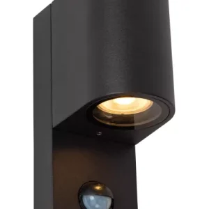 Kinkiet zewnętrzny z czujnikiem ruchu czarny ZARO 1xGU10x7W IP65 Lucide 897132 Kinkiet zewnętrzny z czujnikiem ruchu czarny ZARO 1xGU10x7W IP65 Lucide 897132