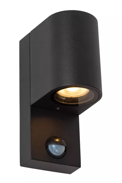 Kinkiet zewnętrzny z czujnikiem ruchu czarny ZARO 1xGU10x7W IP65 Lucide 897132