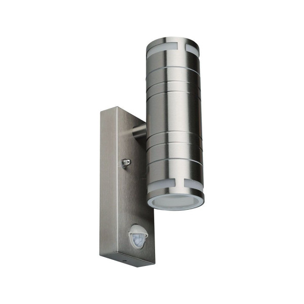 Kinkiet zewnętrzny z czujnikiem srebrny VT-7632S 2xGU10x15W IP44 V-TAC 895835