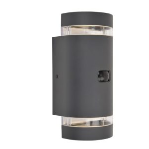 Kinkiet zewnętrzny z czujnikiem szaro-biały FOCUS 2xGU10x7W IP44 Lutec 894816 Kinkiet zewnętrzny z czujnikiem szaro-biały FOCUS 2xGU10x7W IP44 Lutec 894816