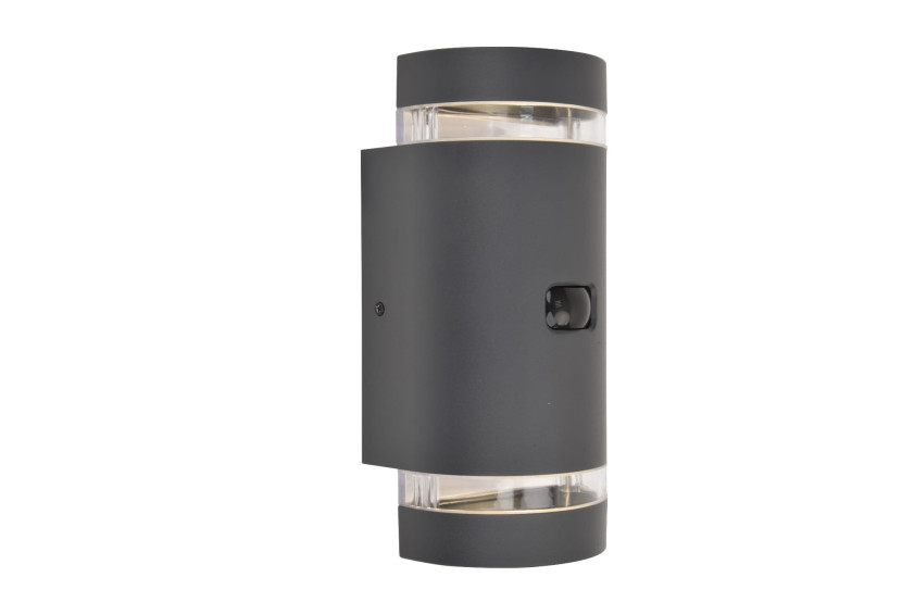 Kinkiet zewnętrzny z czujnikiem szaro-biały FOCUS 2xGU10x7W IP44 Lutec 894816