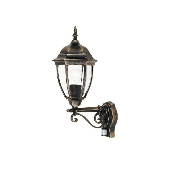 Kinkiet zewnętrzny z czujnikiem złoty Toronto 1xE27x60W IP44 Rabalux 961280