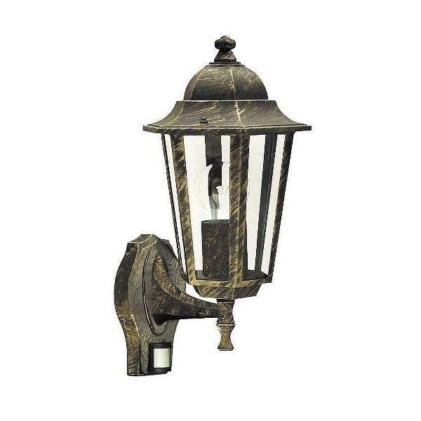 Kinkiet zewnętrzny z czujnikiem złoty Velence 1xE27x60W IP43 Rabalux 961316
