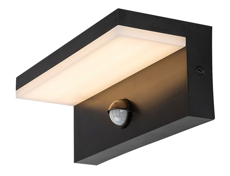 Kinkiet zewnętrzny ZARAGOZA z czujnikiem czarny LED 1x9W 800lm IP54 Rabalux 895880