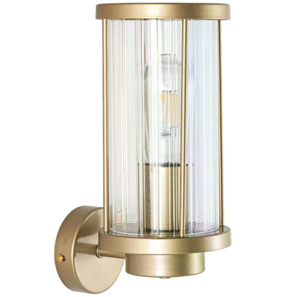 Kinkiet zewnętrzny złoto-przezroczysty Ivo 1xE27x40W IP44 Abruzzo 897811