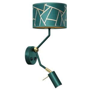 Kinkiet zielono-złoty ZIGGY 2xE27x60W wym:38x29x18cm IP20 Milagro 832419