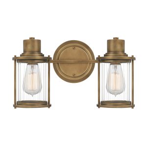 Kinkiet złoty Riggs 2xE27x40W wym:21,8×38,1×17,9cm IP44 Quoizel 832653