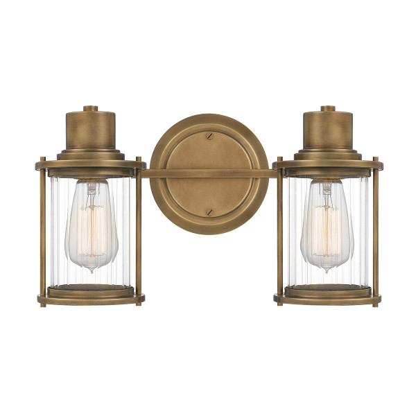 Kinkiet złoty Riggs 2xE27x40W wym:21,8x38,1x17,9cm IP44 Quoizel 832653