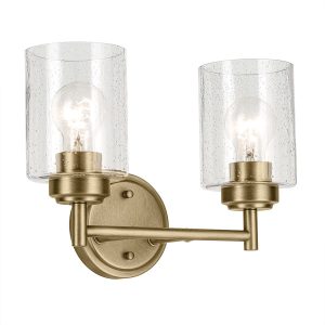 Kinkiet złoty WINSLOW 2xE27x60W wym:23,5×32,6×16,5cm IP20 Kichler 828915