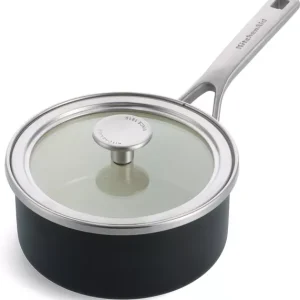 KitchenAid Rondel Steel Core Enamel 18cm 2l z pokrywką czarny matowy 989276 KitchenAid Rondel Steel Core Enamel 18cm 2l z pokrywką czarny matowy 989276