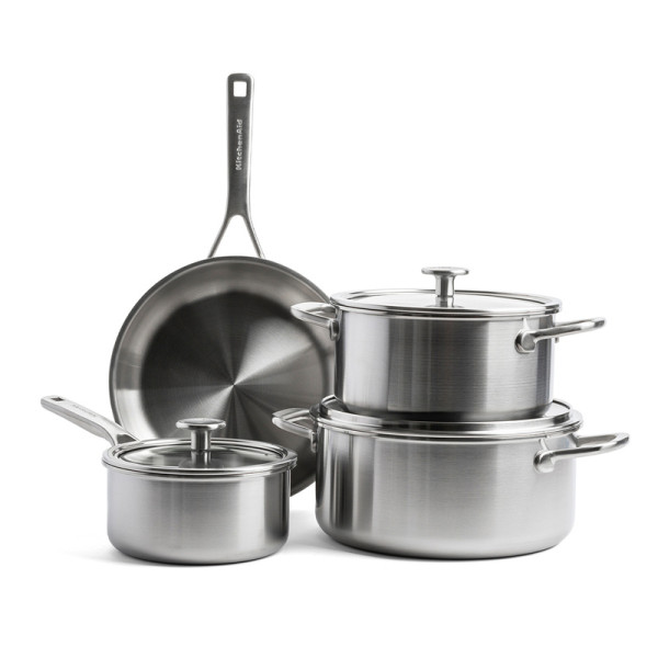 KitchenAid Zestaw garnków i patelni Multi-Ply 7 elementów w zestawie taniej 966154