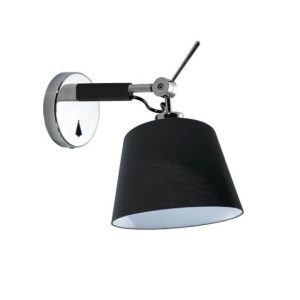 Klasyczna lampa ścienna Zyta z regulacją czarna chrom 187041 Klasyczna lampa ścienna Zyta z regulacją czarna chrom 187041