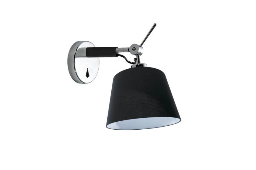 Klasyczna lampa ścienna Zyta z regulacją czarna chrom 187041