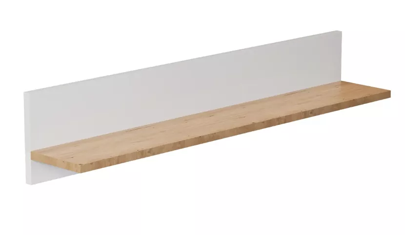 Klasyczna półka ścienna na książki biały + hikora - Xyreon 292959