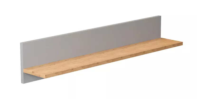 Klasyczna półka ścienna na książki szary + hikora - Orero 292964