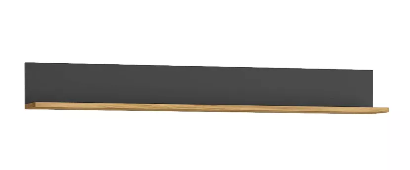 Klasyczna półka wisząca dąb craft + czarny - Jolo 203012