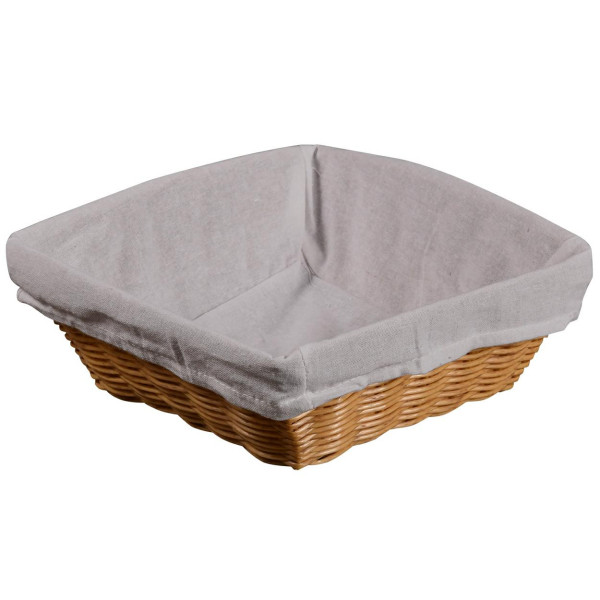 Klasyczny kwadratowy koszyk na pieczywo naturalne odcienie 24x24x9 cm 676607