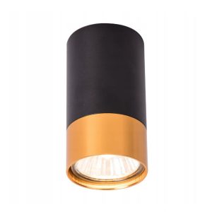 Klemens lampa sufitowa tuba stała 1xGU10 czarna/złota 1012409