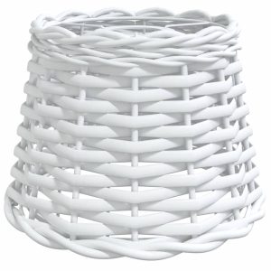 Klosz Biały Ø 20 x 15 cm Wiklina vidaXL 476995 Klosz Biały Ø 20 x 15 cm Wiklina vidaXL 476995