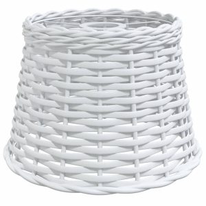 Klosz Biały Ø 25 x 17 cm Wiklina vidaXL 476999 Klosz Biały Ø 25 x 17 cm Wiklina vidaXL 476999