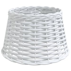 Klosz Biały Ø 38 x 23 cm Wiklina vidaXL 476997 Klosz Biały Ø 38 x 23 cm Wiklina vidaXL 476997