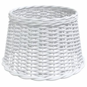 Klosz Biały Ø 45 x 28 cm Wiklina vidaXL 477001 Klosz Biały Ø 45 x 28 cm Wiklina vidaXL 477001