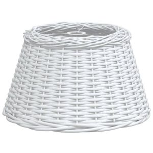 Klosz Biały Ø 50 x 30 cm Wiklina vidaXL 477003 Klosz Biały Ø 50 x 30 cm Wiklina vidaXL 477003