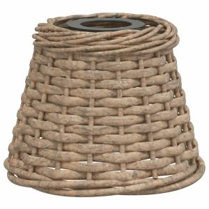 Klosz Brąz Ø 15 x 12 cm Wiklina vidaXL 476996 Klosz Brąz Ø 15 x 12 cm Wiklina vidaXL 476996