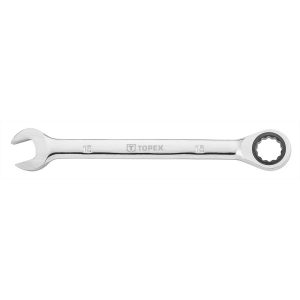 Klucz płasko-oczkowy z grzech., 15 mm TOPEX 35D744 179428 Klucz płasko-oczkowy z grzech., 15 mm TOPEX 35D744 179428