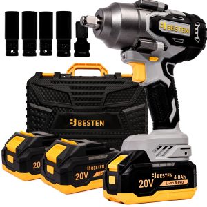 Klucz udarowy 20V 800Nm, 3 biegi, 2×4.0Ah, LED, walizka, BESTEN 795491 Klucz udarowy 20V 800Nm, 3 biegi, 2×4.0Ah, LED, walizka, BESTEN 795491
