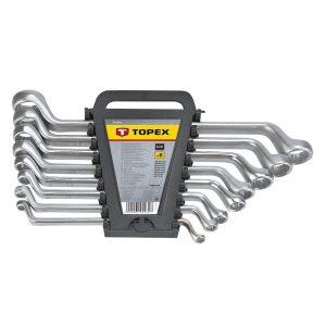 Klucze oczkowe odgięte 6-22mm 8szt TOPEX 35D856 179236
