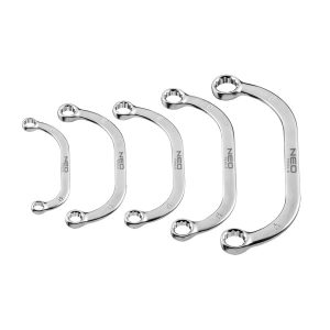 Klucze oczkowe wygięte 9-22 mm, 5szt., NEO 09-176 179340