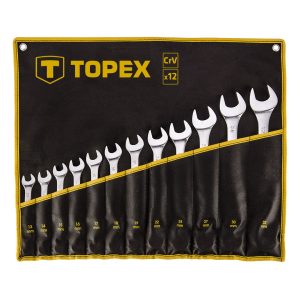 Klucze płasko-oczkowe 13-32 mm zestaw TOPEX 35D758 179379