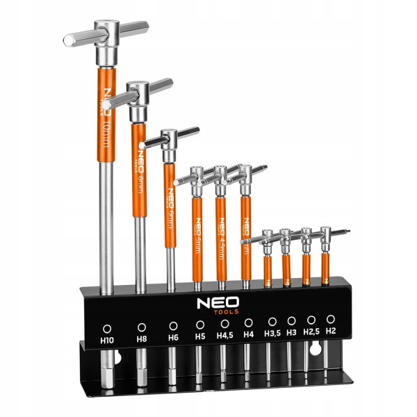 Klucze trzpieniowe z przetyczką zestaw 10sz. w stojaku 2 - 10mm NEO 09-509 619651