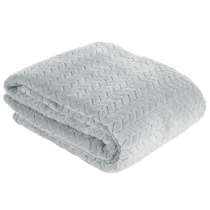 Koc 150X200 cm Cindy5 popielaty mikrofibra flano 879486 Koc 150X200 cm Cindy5 popielaty mikrofibra flano 879486
