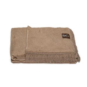 Koc bawełniano-akrylowy 150×200 wz 0293/9 sepia jednobarwny 964879