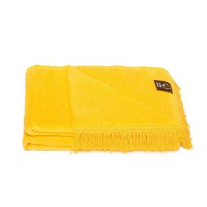 Koc bawełniany akrylowy 150×200 0293/40 żółty cytrynowy narzuta pled 964874 Koc bawełniany akrylowy 150×200 0293/40 żółty cytrynowy narzuta pled 964874