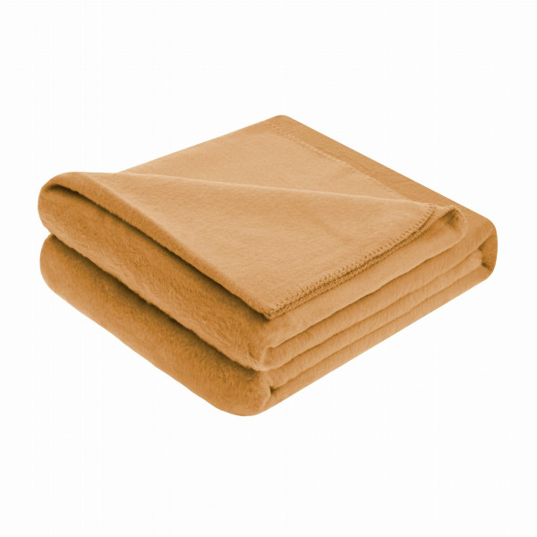 Koc bawełniany akrylowy 150x200 Mono pled musztardowy 942449