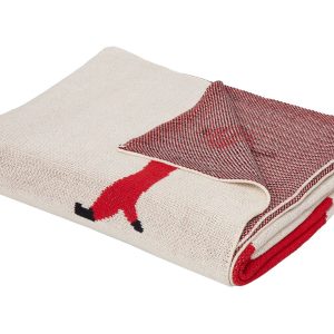 Koc bawełniany jamniki 130×170 cm beżowo-czerwony 305149 Koc bawełniany jamniki 130×170 cm beżowo-czerwony 305149