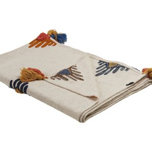Koc bawełniany styl boho frędzle 130×180 cm 62467 Koc bawełniany styl boho frędzle 130×180 cm 62467