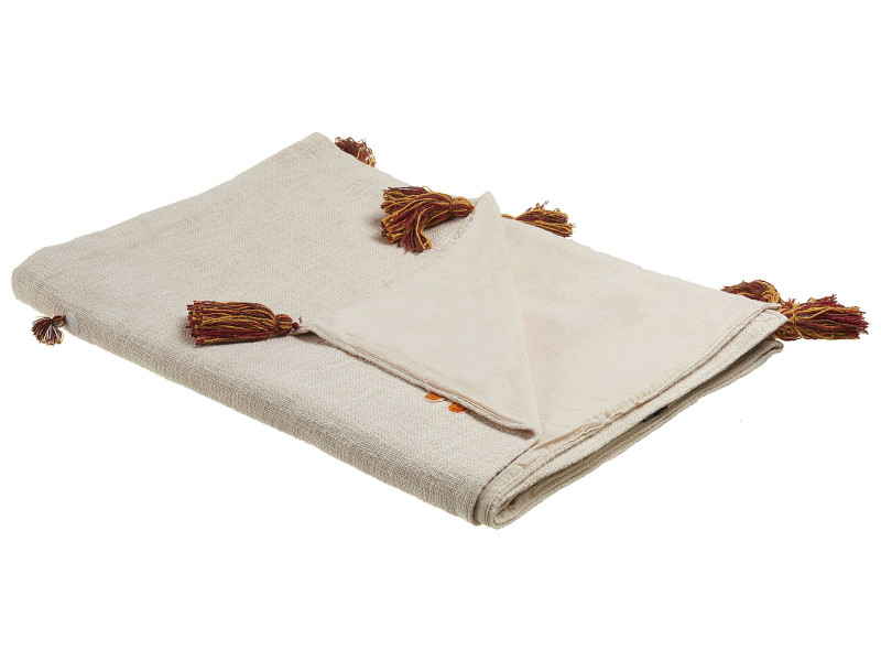 Koc bawełniany wyszywane lamy 130 x 180 cm 62833