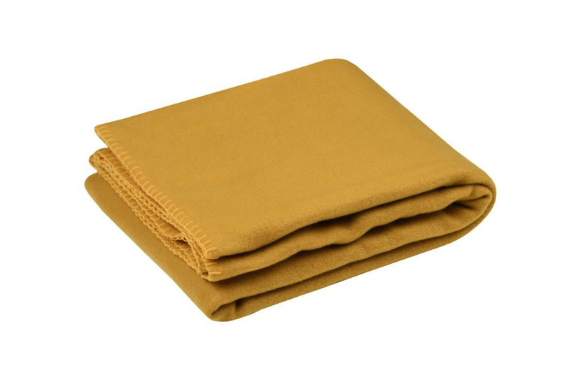 Koc CARLTON 125x150 cm musztardowy polarowy 1043696