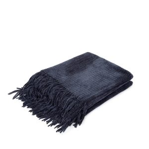 Koc CHENILLE szenilowy granatowy 130×170 cm HOMLA 896273