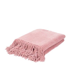 Koc CHENILLE szenilowy różowy 130×170 cm HOMLA 914962